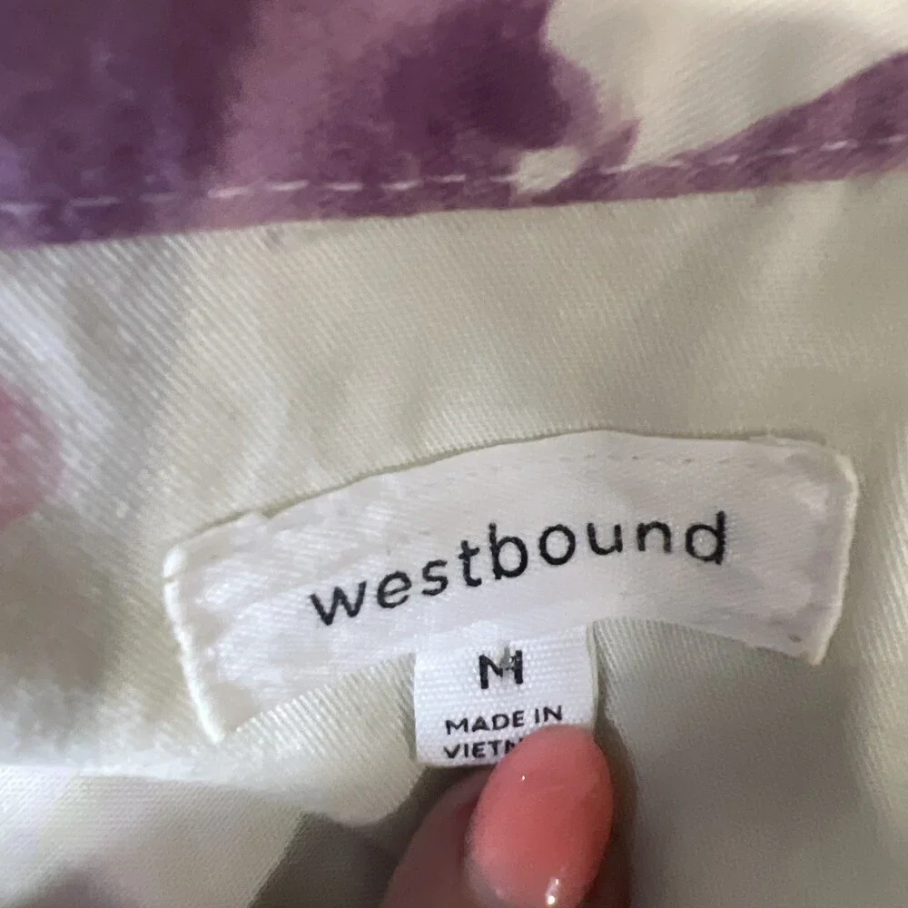 Westbound Womens Sz M Multi Color Pastel Tie Dye Knit Short Sleeve Blouse Top - Picture 3 of 7